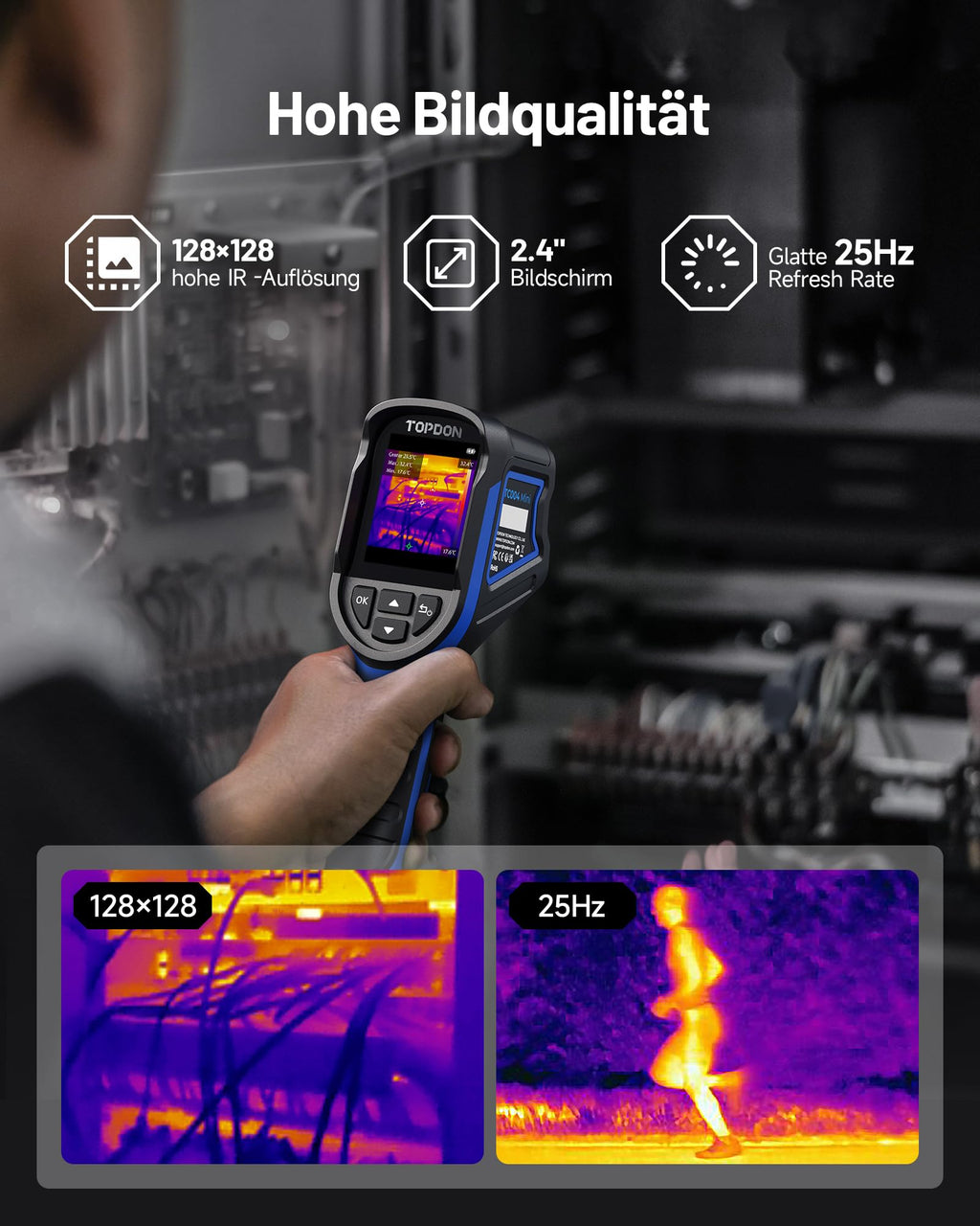 Wärmebildkamera TC004 Mini-A 240x240 TISR IR 15 Stunden Akkulaufzeit für Inspektion und Diagnose