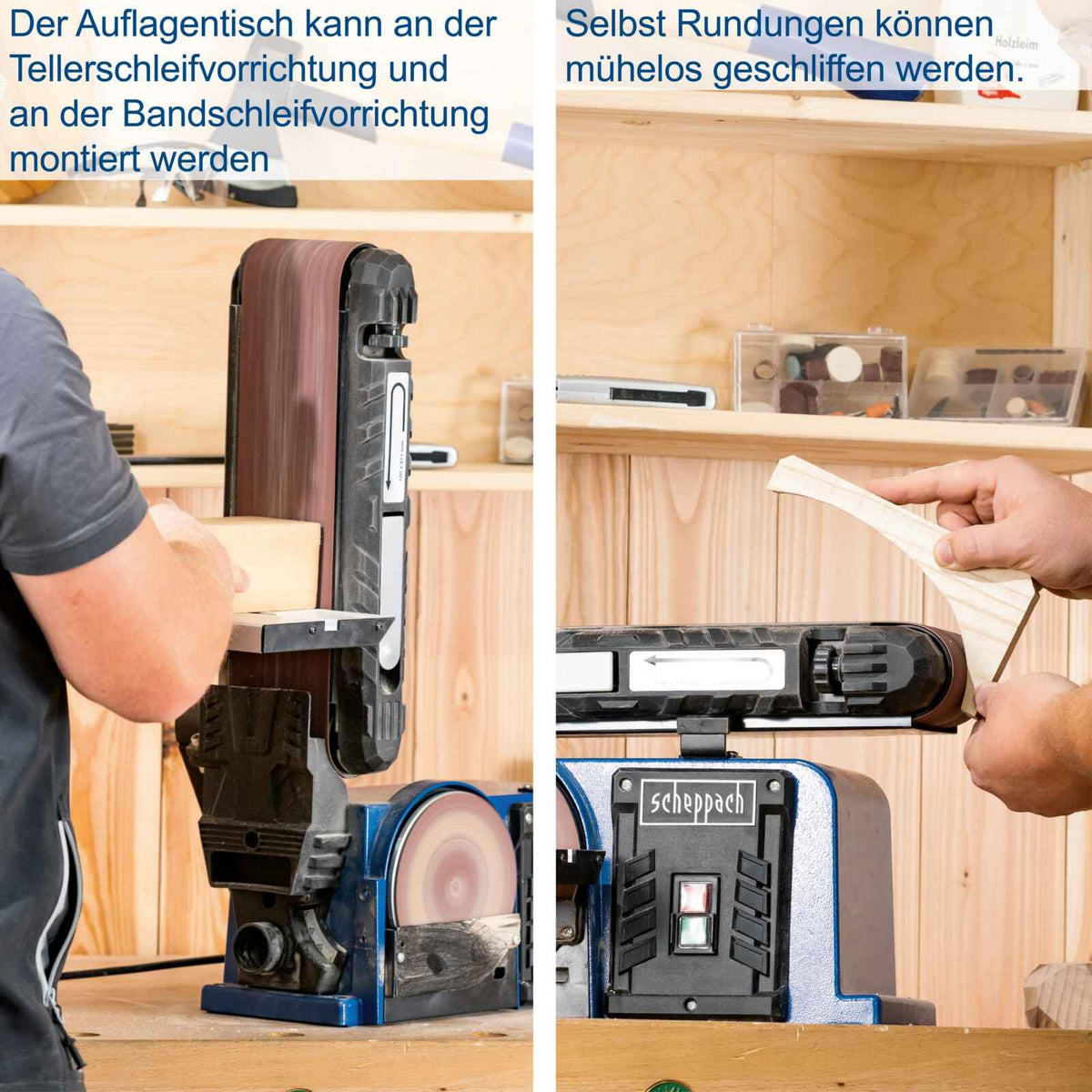 Band Tellerschleifer BTS900 370W Schleifteller 150mm Band 915x100mm Tischneigung 0 bis 45 Grad Guss Absaugung