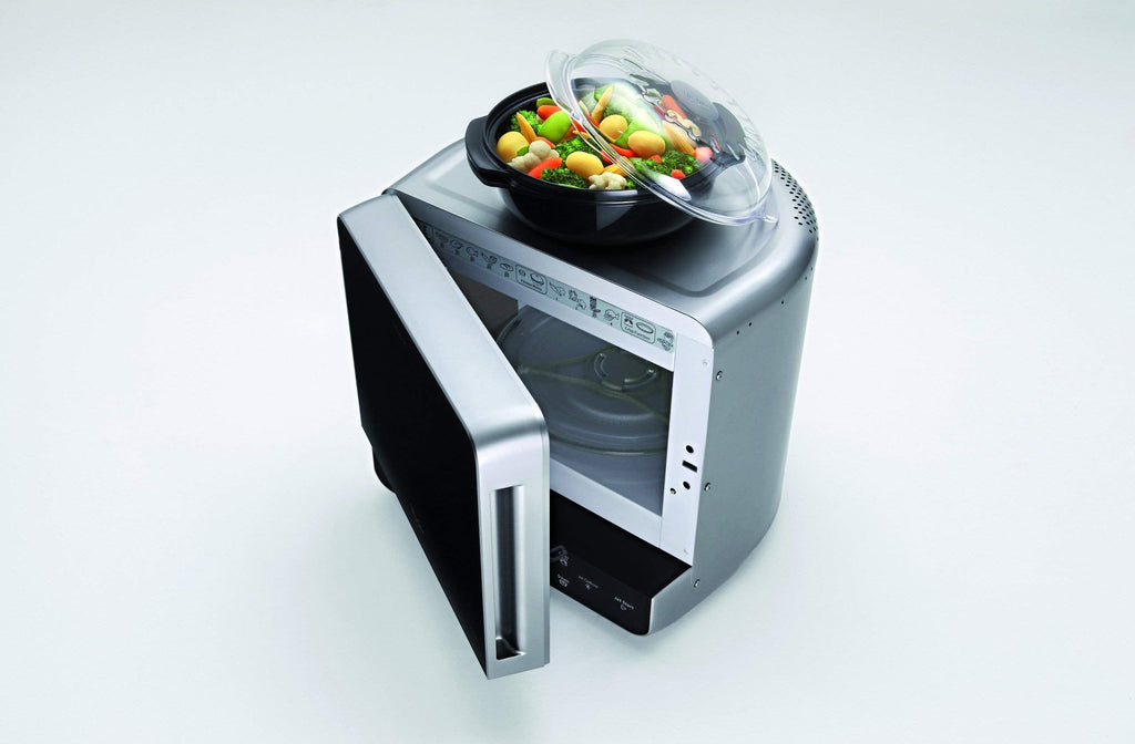 MAX 38 SL Kombination Grill und Mikrowelle 700 W 13 L Crisp Funktion platzsparend Schnellauftaufunktion Silber
