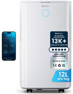 OmniDry Luftentfeuchter mit App WLAN 12L in 24h Wäschemodus Feuchtigkeitssensor Timer gegen Schimmel bis 25m²