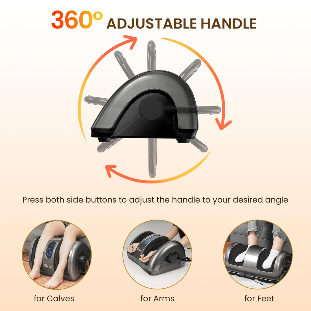 Shiatsu Fuß und Wadenmassagegerät elektrisch mit Wärme Knet und Rollmassage 360° verstellbar mit Fernbedienung