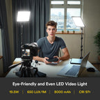2er Set LED Videoleuchte mit 180 cm Stativ Softlicht für Video Streaming Fotografie