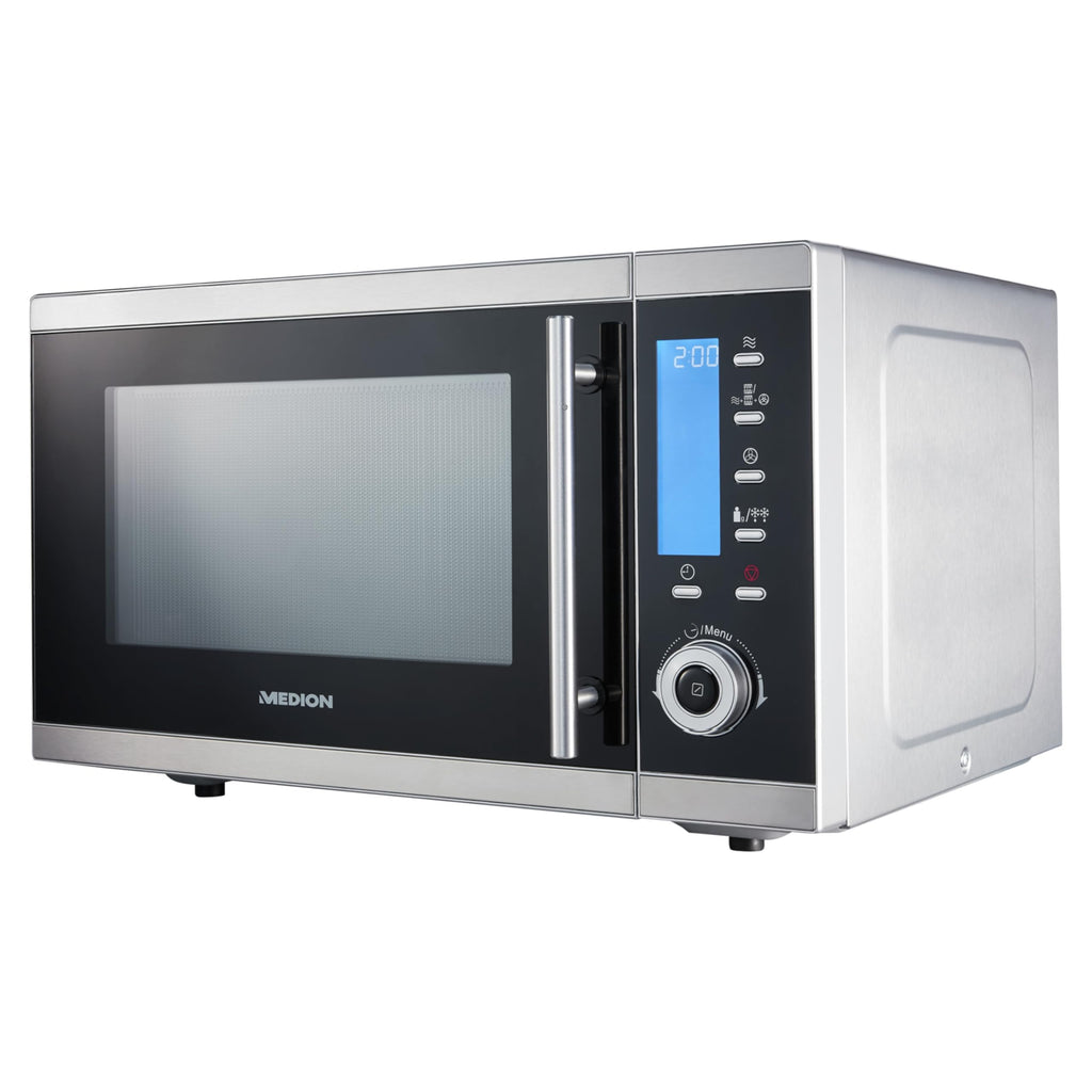 MD 15501 4 in 1 Mikrowelle mit Grill 25 L 900 Watt 1100 Watt Grill 2500 Watt Heißluft 10 Automatikprogramme