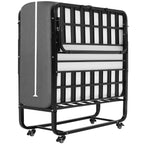 Klappbett 90x200 cm Erwachsene Gästebett 13cm Gedächtnisschaum Matratze klappbar Metallrahmen Rollen bis 200kg