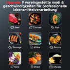Elektrofleischwolf 3000W Max LED Anzeige 9 Stufen Edelstahl Schneideaufsatz Wurstfüller Kibbe Maker Behälter