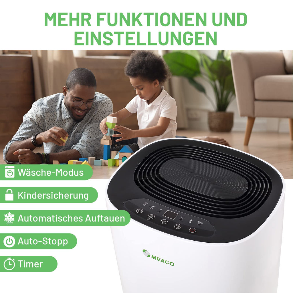 MeacoDry 12LB Luftentfeuchter 165 W 240 V Schwarz 12L Energieklasse A+++ für Wohnräume und Keller