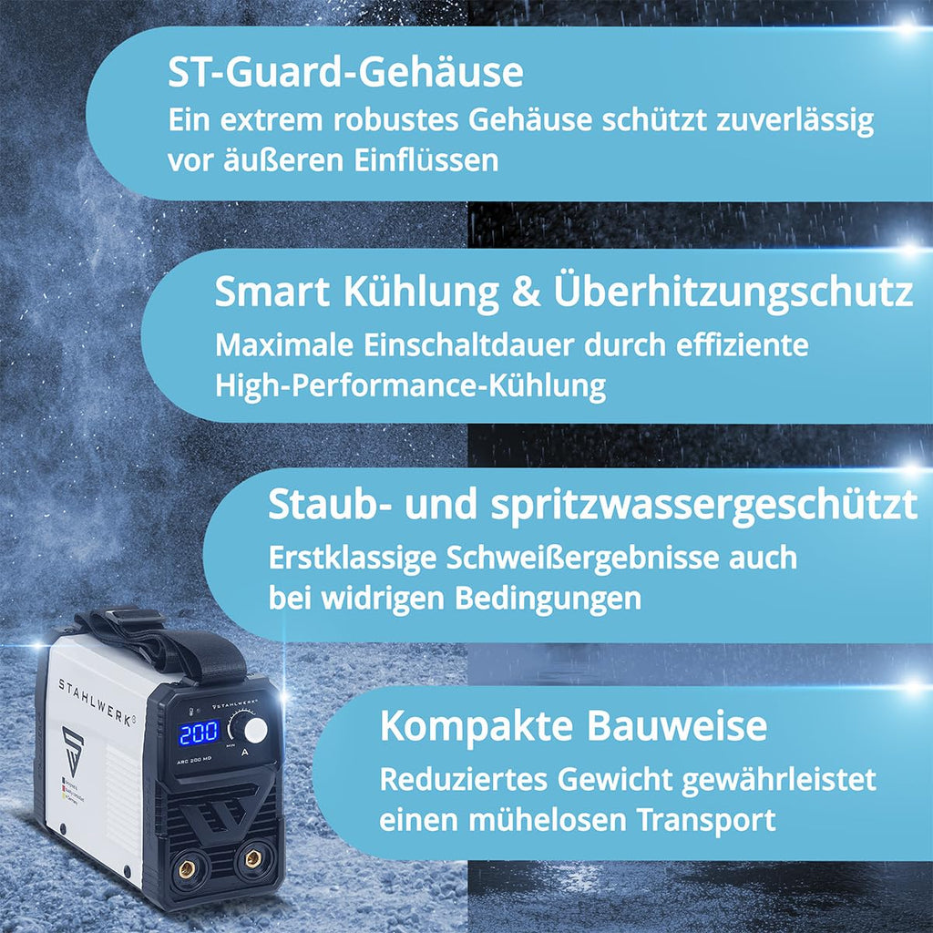 Elektrodenschweißgerät ARC 200 MD MMA E Hand bis 200 A Inverter Schweißgerät für Elektroden