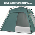 Wasserdicht Schnellaufbau Pavillon 4 Wände 2,5x2,5 m faltbar UV Schutz 80 Garten Camping Festival Strand Zelt