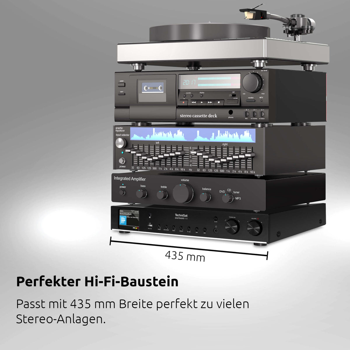 DIGITRADIO 143 V3 Digitalradio mit HiFi Tuner DAB+ und Internetradio Empfang für Zuhause und Büro