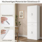 Aktenschrank Büroschrank für Büro mit Schublade und Türen 60x180x34 cm weiß Büromöbel Stauraum