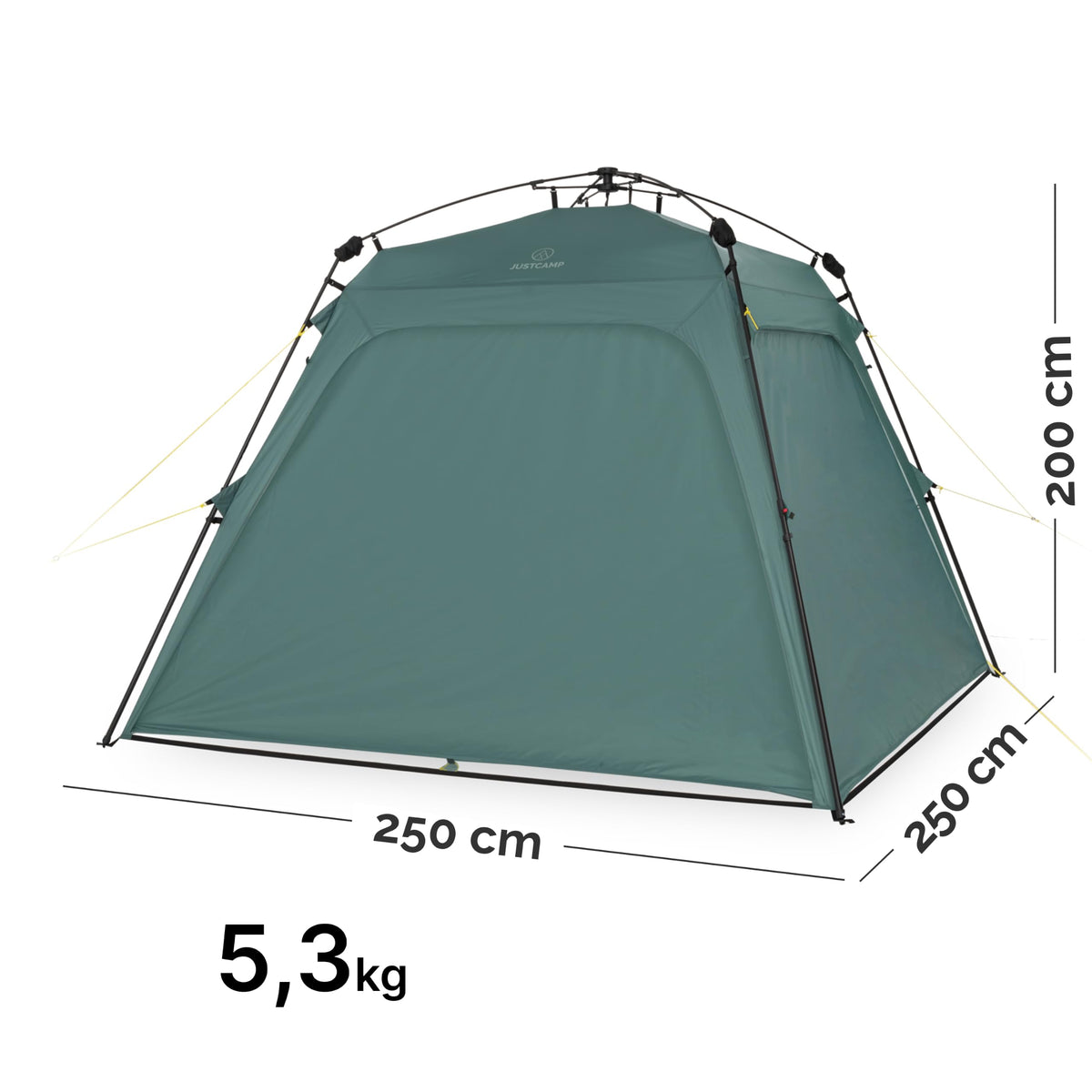Wasserdicht Schnellaufbau Pavillon 4 Wände 2,5x2,5 m faltbar UV Schutz 80 Garten Camping Festival Strand Zelt