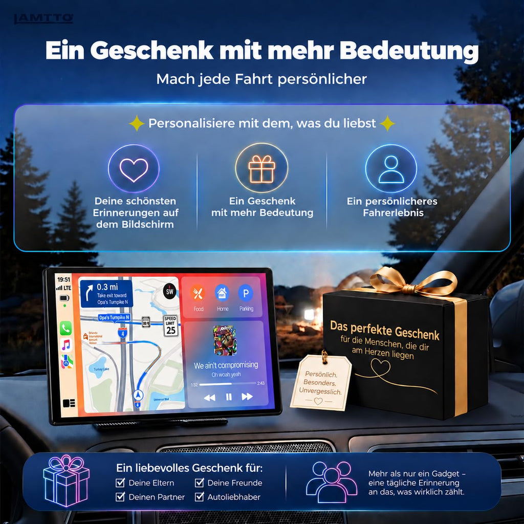2026 Upgrade 11 Zoll Wireless CarPlay Display Android Auto Navigation Bluetooth AUX für alle Fahrzeuge