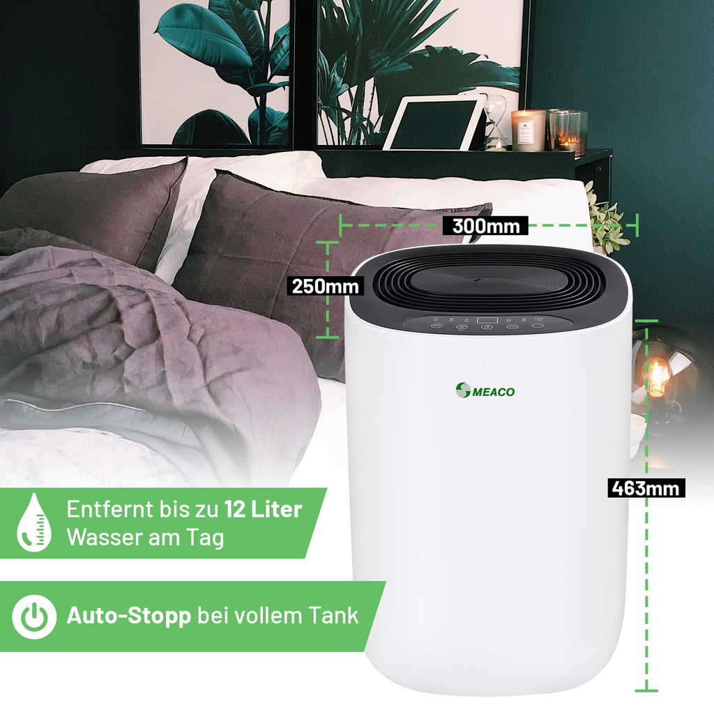 MeacoDry 12LB Luftentfeuchter 165 W 240 V Schwarz 12L Energieklasse A+++ für Wohnräume und Keller