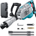 Abbruchhammer 1700W SDS Hex Stemmhammer 65 Joule Betonbrecher Antivibrationsgriff 2 Meißel Koffer mit Rollen