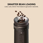 Fino Elektrische Kaffeemühle mit Kegelmahlwerk Tundra Brown für Espresso Filterkaffee French Press