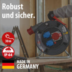 Garant CEE 1 V2 IP44 Kabeltrommel 30m für Außenbereich Baustelle Garten Camping Kabelrolle