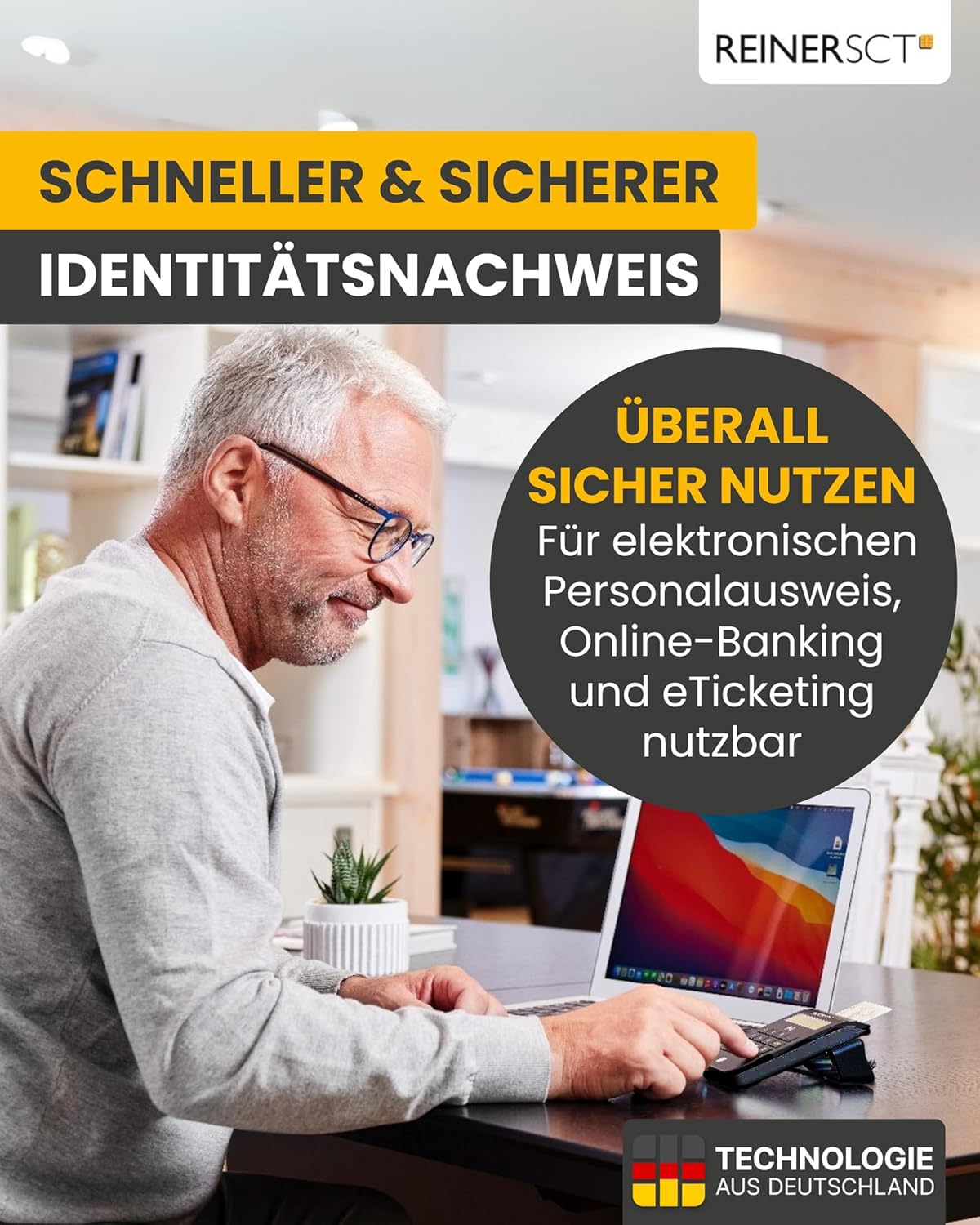 cyberJack RFID Komfort USB C Anschluss Chipkartenleser für Smartcard eID kontaktlos NFC Lesegerät