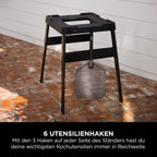 Woodfire Verstellbarer Ständer und Beistelltisch für Außenofen und Grill als praktisches Zubehör