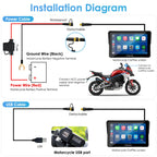W702 Pro Motorrad CarPlay Bildschirm mit Gegensprechfunktion für Navigation und Kommunikation