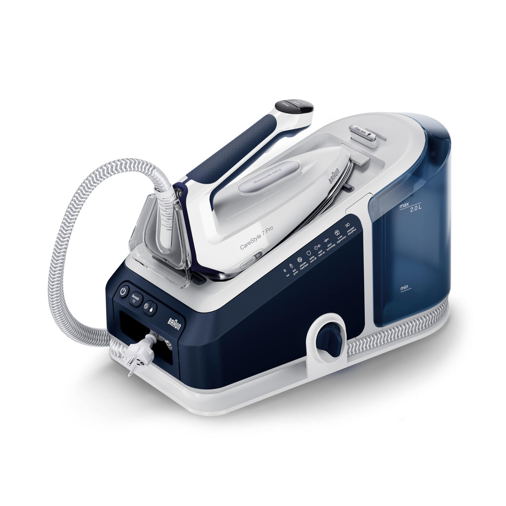 CareStyle 7 Pro IS 7282 BL Dampfbügeleisen FreeGlide 3D iCare abnehmbarer 2 L Tank 600 g/min 2700 W Blau Weiß