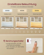 Sideboard mit Beleuchtung und Ladestation Küchenschrank mit Stauraum für Küche Wohnzimmer Esszimmer Flur