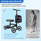 Knierollator für Erwachsene bei Fußverletzungen 20 cm Vorderrad Gehhilfe zur Entlastung im Alltag