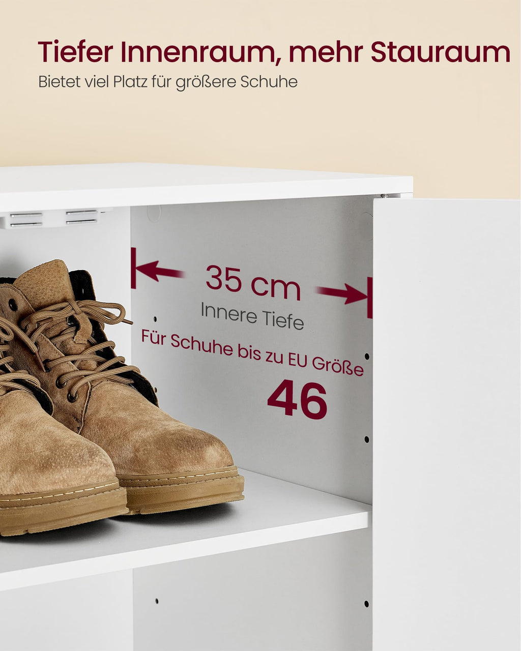 Platzsparender Schuhschrank schmal mit 4 Türen und 9 Ebenen Schuhregal für Flur 60 x 36 x 175,1 cm