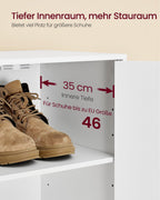 Platzsparender Schuhschrank schmal mit 4 Türen und 9 Ebenen Schuhregal für Flur 60 x 36 x 175,1 cm