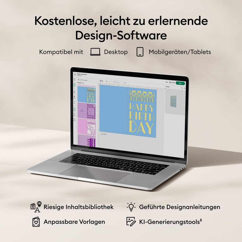 Joy 2 Essential Bundle digitale Inhalte intelligente kompakte Schneidemaschine für Karten Aufkleber Etiketten