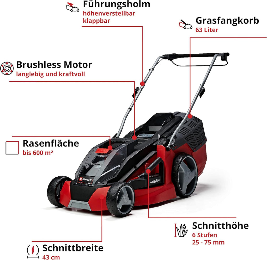 Akkurasenmäher GE CM 43 Li M Kit 43 cm Schnittbreite Lithium Ionen Akku und Ladegerät im Set