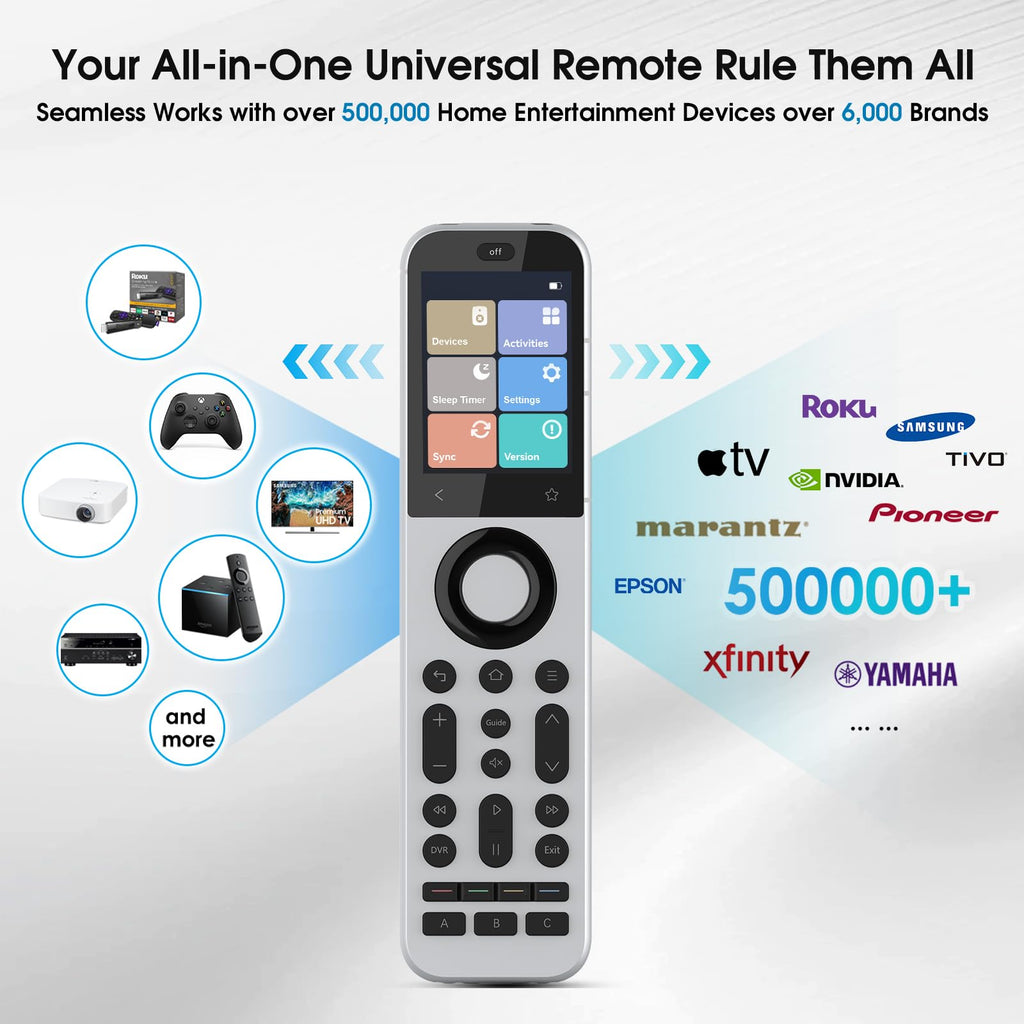 X2 Universal Fernbedienung mit Hub und Ladestation für TV Audio Streaming Smart Home Steuerung per App