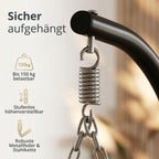Hängesessel mit Gestell Outdoor Indoor, Sommer Winter Wendebezug, bis 150 kg, faltbar, mit Abdeckplane, Grau
