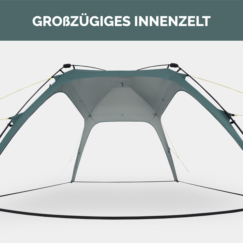 Wasserdicht Schnellaufbau Pavillon 4 Wände 2,5x2,5 m faltbar UV Schutz 80 Garten Camping Festival Strand Zelt
