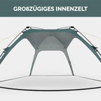 Wasserdicht Schnellaufbau Pavillon 4 Wände 2,5x2,5 m faltbar UV Schutz 80 Garten Camping Festival Strand Zelt