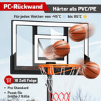Basketballkorb Outdoor verstellbar 100 bis 305 cm mit Ständer bruchsichere Rückwand 2 wetterfeste Netze Kinder