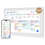 15.6 Zoll Digitaler Wandkalender 1920x1080 FHD Familienplaner 32GB Speicher Wandhalterung Touchscreen Weiß