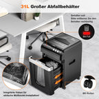 Auto Feed Aktenvernichter für Büro und Home Office 200 Blatt P4 Mikroschnitt Schwarz Papierschredder