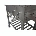 Holzkohlegrill Angular Guss Gusseisenrost Abdeckhaube Deckel verstellbare Kohlewanne Thermometer Grillwagen
