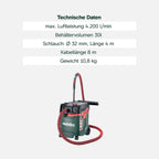ASA 30 H PC Allessauger Nass und Trockensauger Staubklasse H 1200 W 30 L PressClean Bau und Werkstattsauger