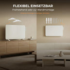 Hybrid Infrarotheizung 2000 W für Räume bis 30 qm Weiß Elektroheizung Raumheizung für Zuhause