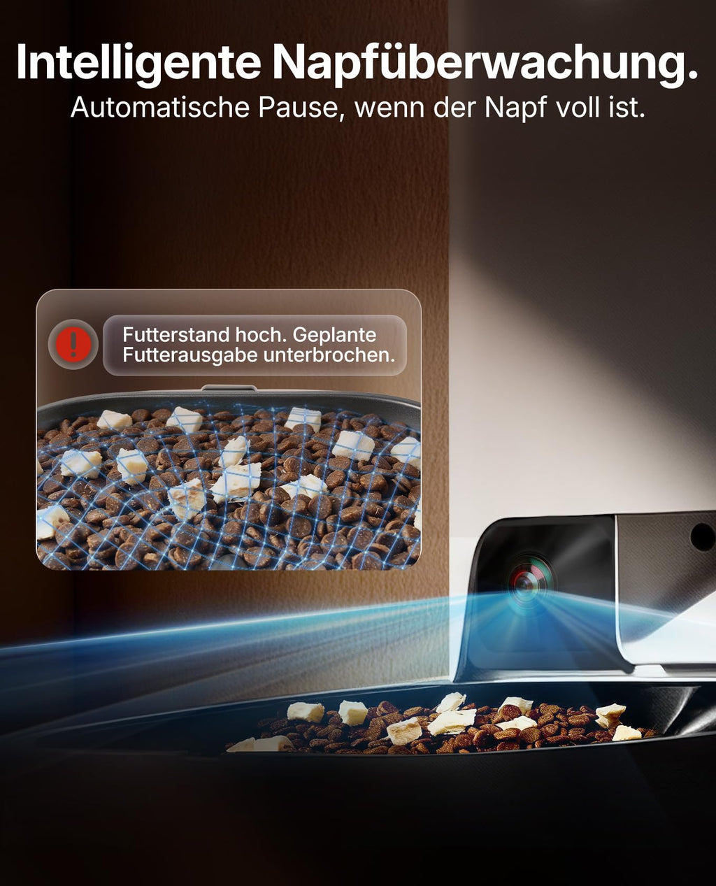 YumShare Dual Hopper 2 Futterautomat für Katze und Hund 2 Näpfe Kamera Gesichtserkennung 5L KI 2,4 und 5G WLAN