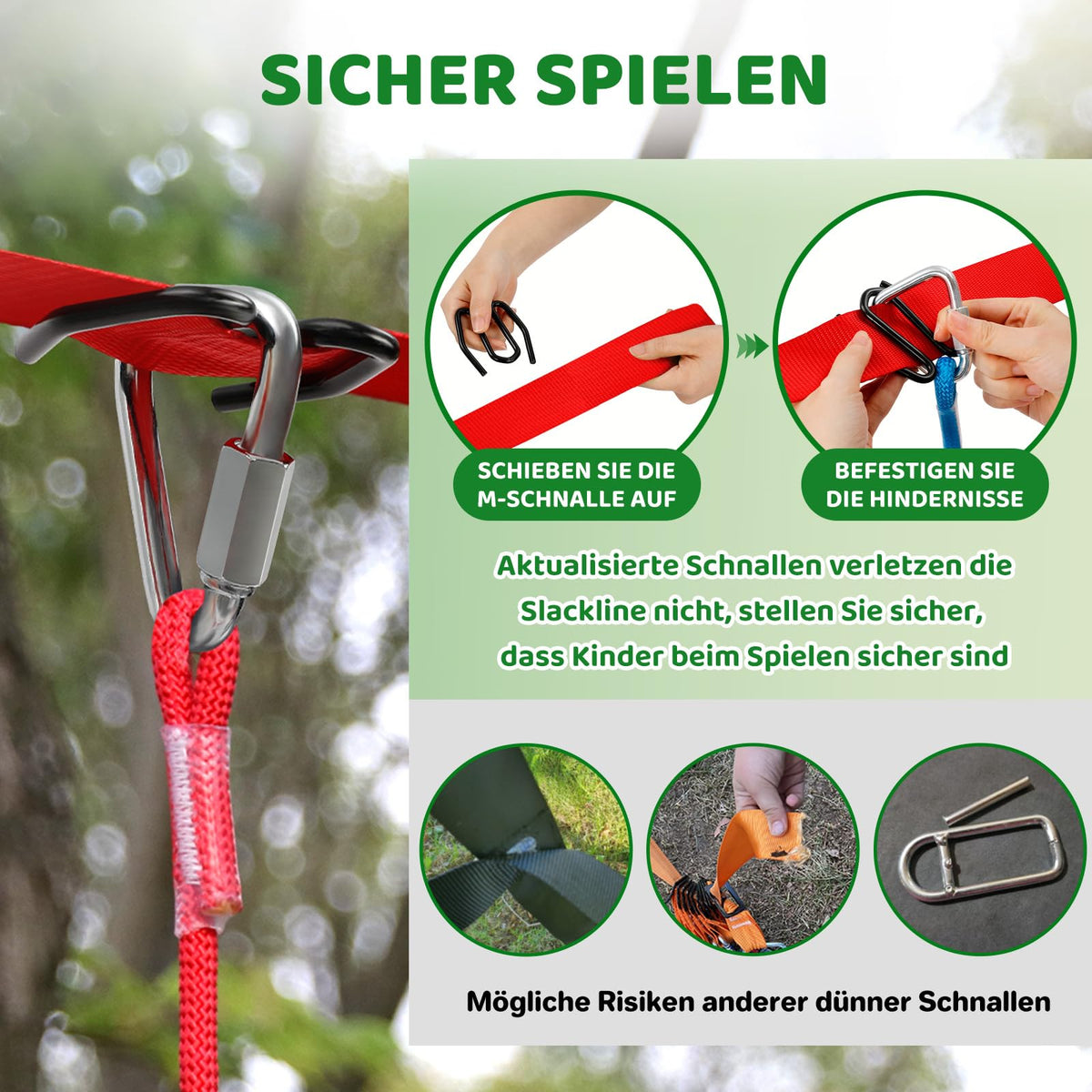 Slackline Kinder Ninja 2x15m für Jugendliche und Erwachsene im Freien Ninja Line Set für Garten