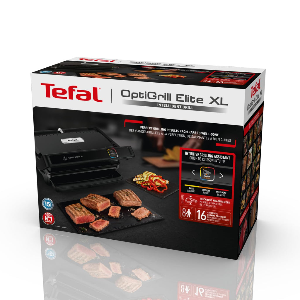 OptiGrill Elite XL Kontaktgrill elektrischer Grill mit automatischer Garzeitanpassung und XL Grillfläche