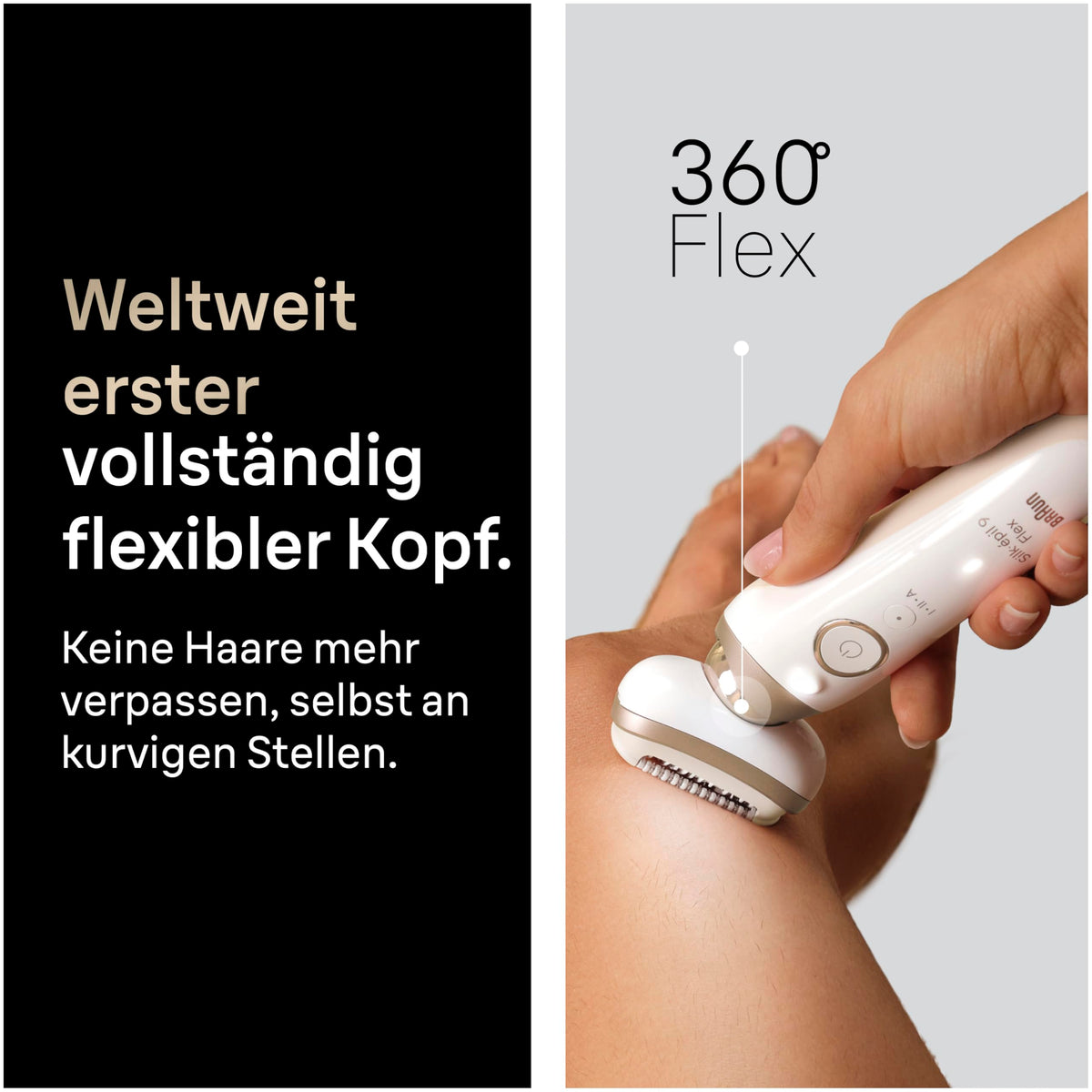 Epilierer für Damen Silk épil 9 Flex Ladyshaver 9 041 3D Gold Nass und Trockenanwendung mit Flexkopf