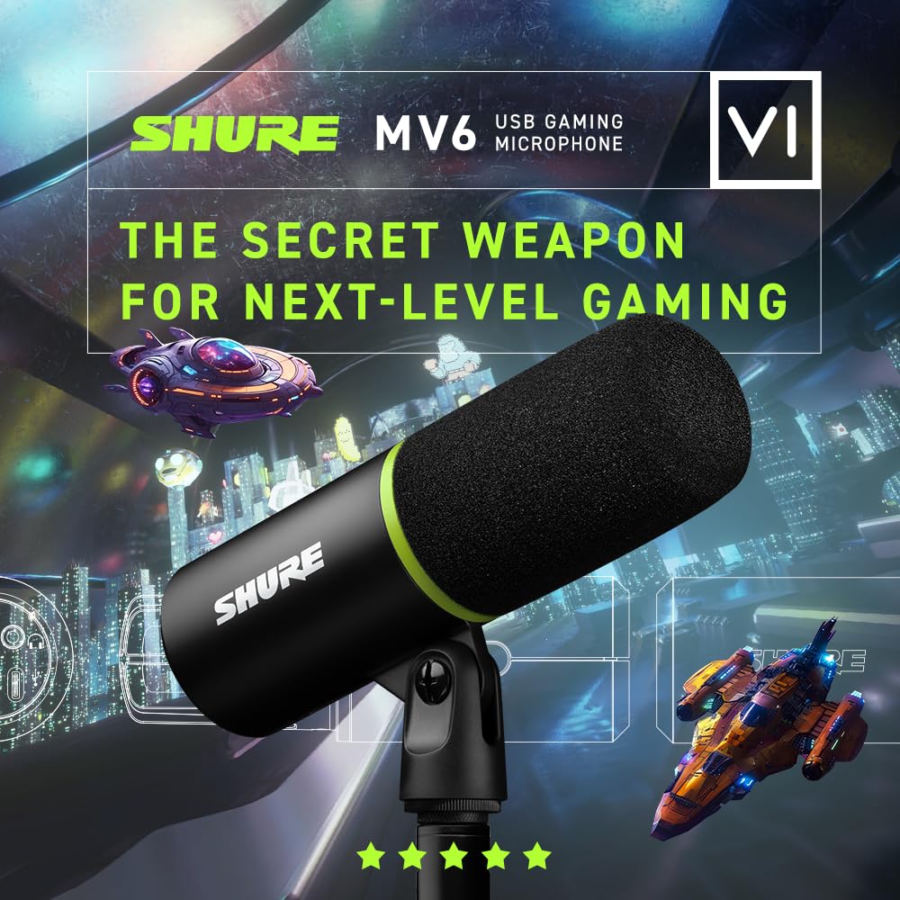 MV6 USB Gaming Mikrofon für Streaming Aufnahmen Podcasting Gesang Videokonferenzen am PC und Mac