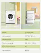 Frontlader Waschmaschine 8 kg Energieklasse A minus 10 Prozent weiß CF08EWP05W Energieklasse A
