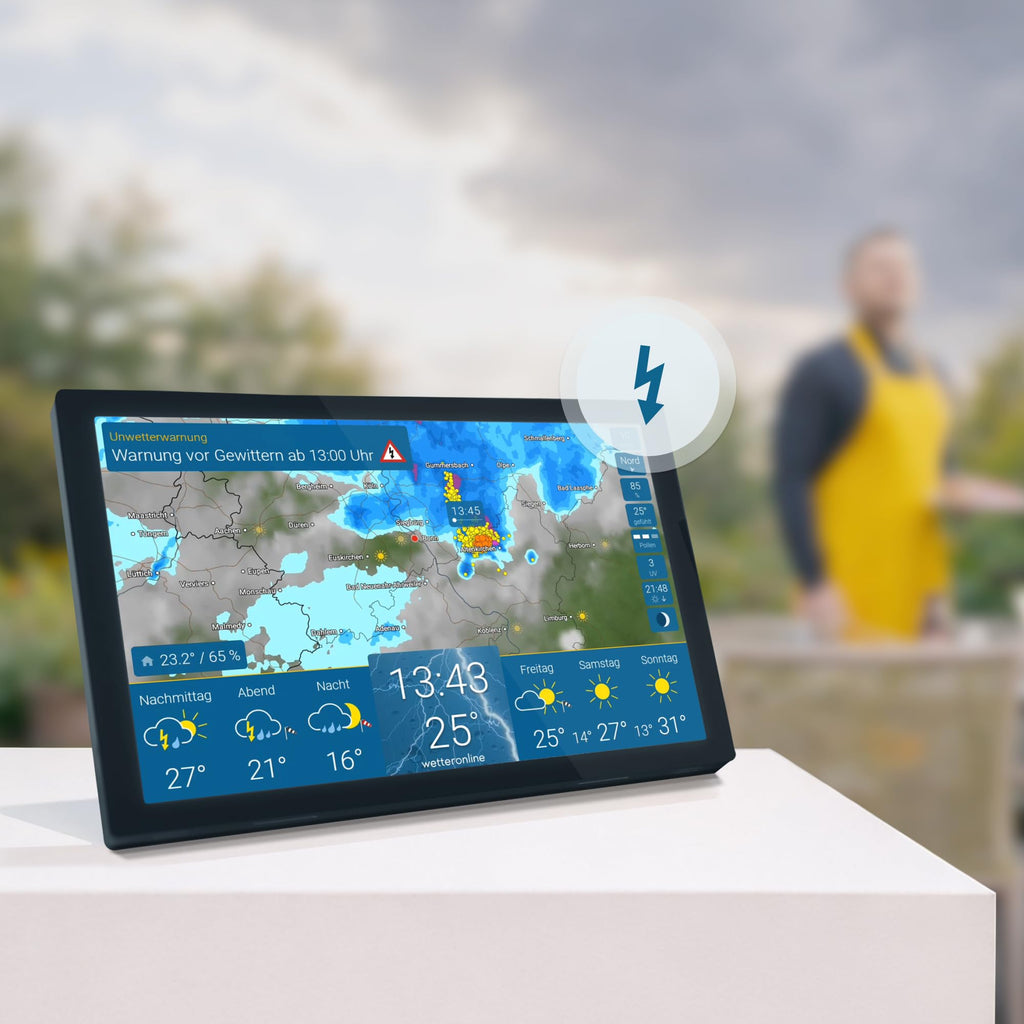 Home 4 Wetterdisplay WLAN Wetterstation Wetterradar HD Farbdisplay Unwetterwarnungen 14 Tage Vorhersage
