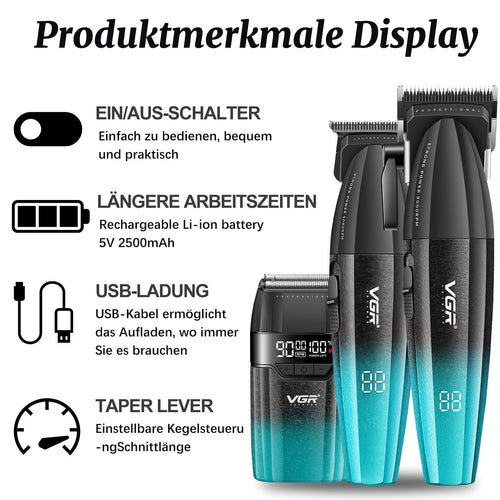 640 S3 3 in 1 Haarschneidemaschine für Herren Profi Haarschneider für Bart und Haare sowie Haarschnitt