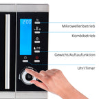 MD 15501 4 in 1 Mikrowelle mit Grill 25 L 900 Watt 1100 Watt Grill 2500 Watt Heißluft 10 Automatikprogramme
