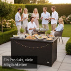 Auflagenbox wasserdicht XXL 950 l schwarz Gartenbox Aufbewahrungsbox Kissenbox Outdoor Gartentruhe Polyrattan